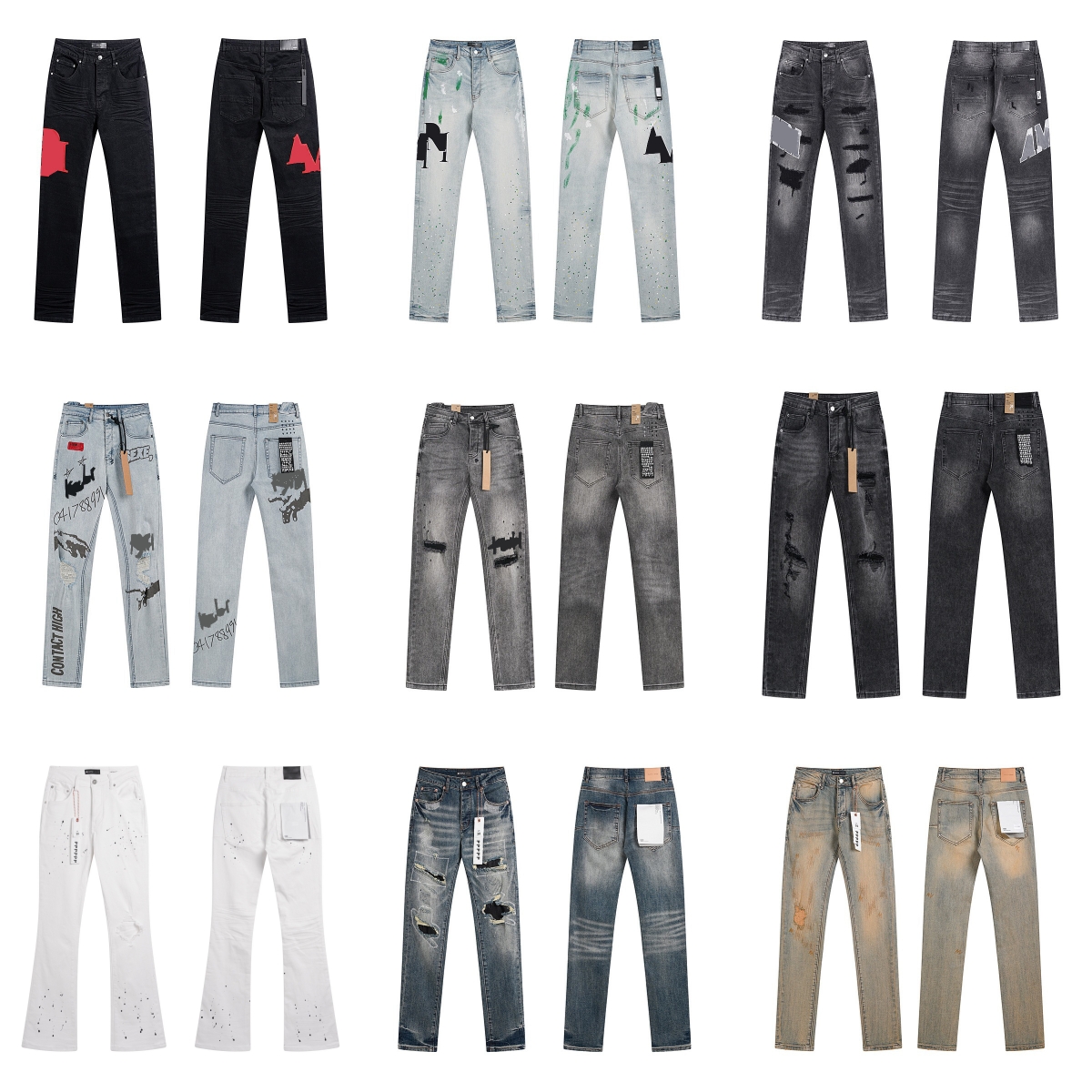 Luxury Designers Jeans Distressed Fashion Mens Jeans Pierre Straight Men's Biker Hole Stretch Casual Jean Men Skinny Pants Elasticit Trousers