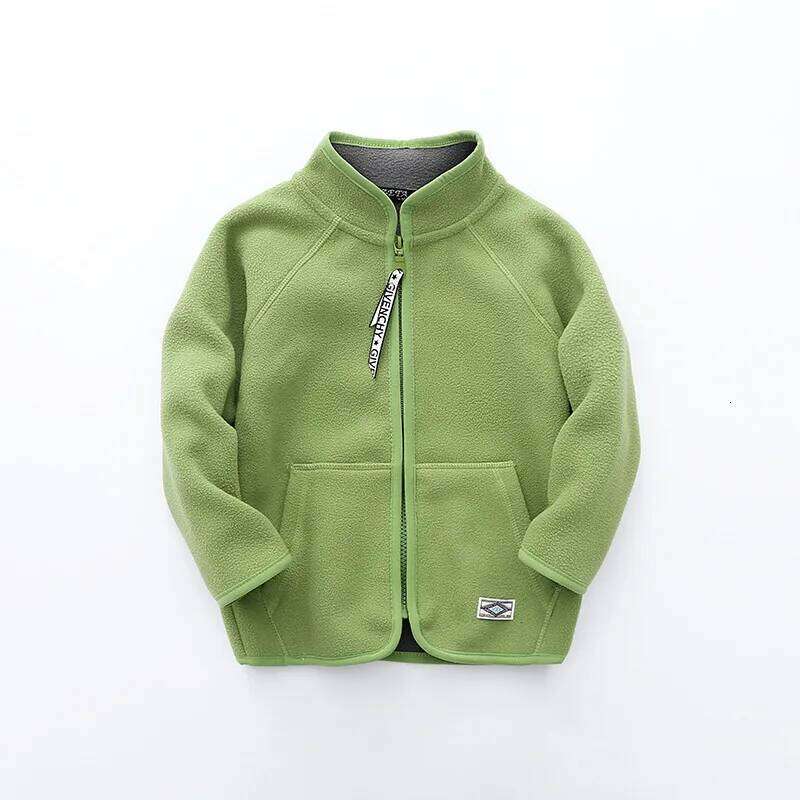 Warm Polar Fleece Unisex Child Coat Full Zip Sanding Baby Girls Boys Jackets School Kids Children Outerwear 2-8 Years Old