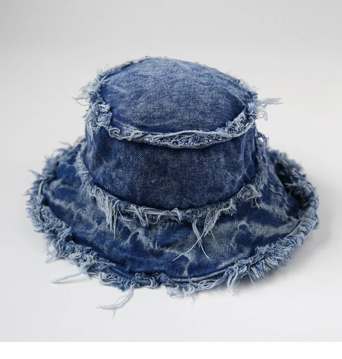 Washed And Distressed Fur Brimmed Double-Sided Basin Hat Japanese Street Fashion Hip-Hop Cool And Handsome Fisherman Hat 250808