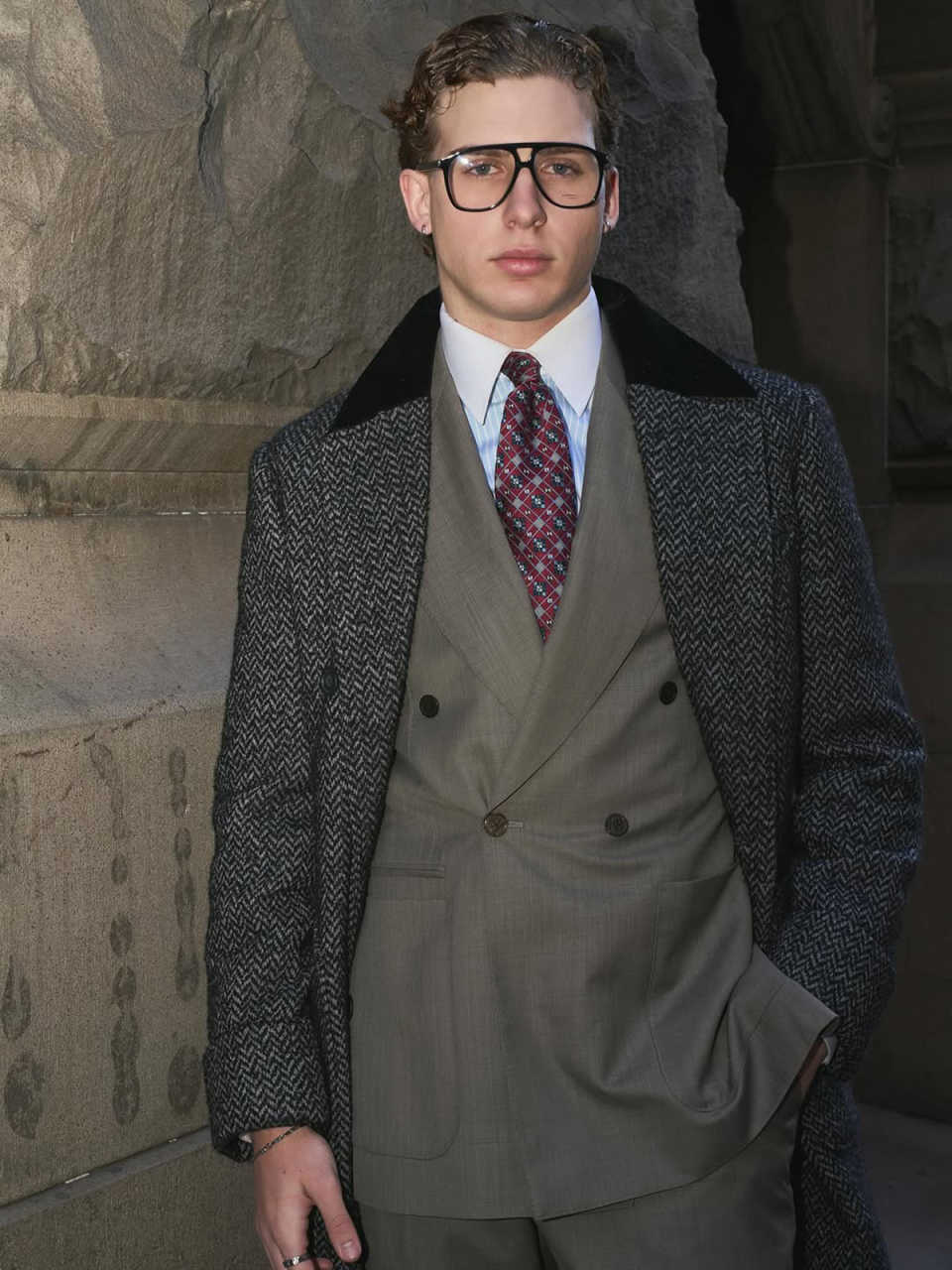 Classics Men Long Overcoat Wool Blends Notched Lapel Trench Double Breasted Warm Jacket Business Customized