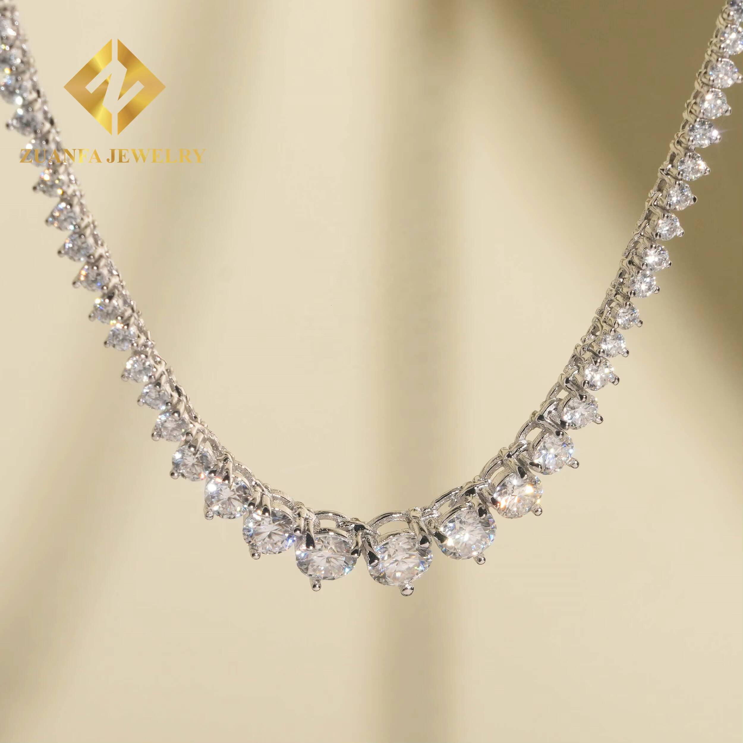 Hot Sale Tennis Chain 925 Sterling Silver Bracelet Pass Diamond Tester GRA Certified VVS Moissanite Chock Necklace