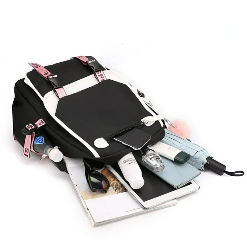 Korean Style High School Backpack for Teenage Fashion Black White Student Backpack Schoolbag Cute Book Bag 250809