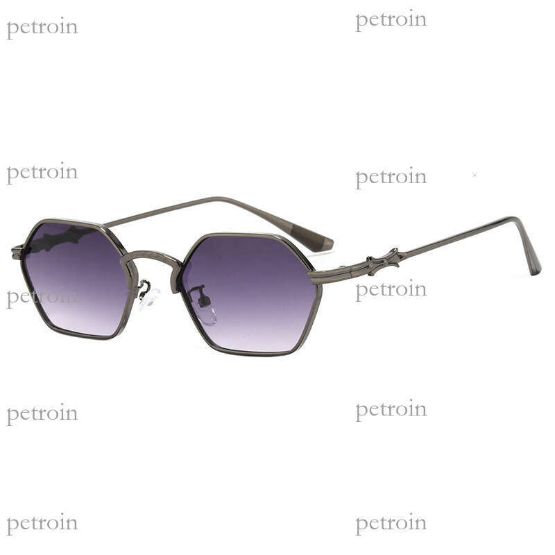 New Polygonal Small Frame Metal Men Driving Sun Protection Personality Fashion Ins Sunglasses for Women