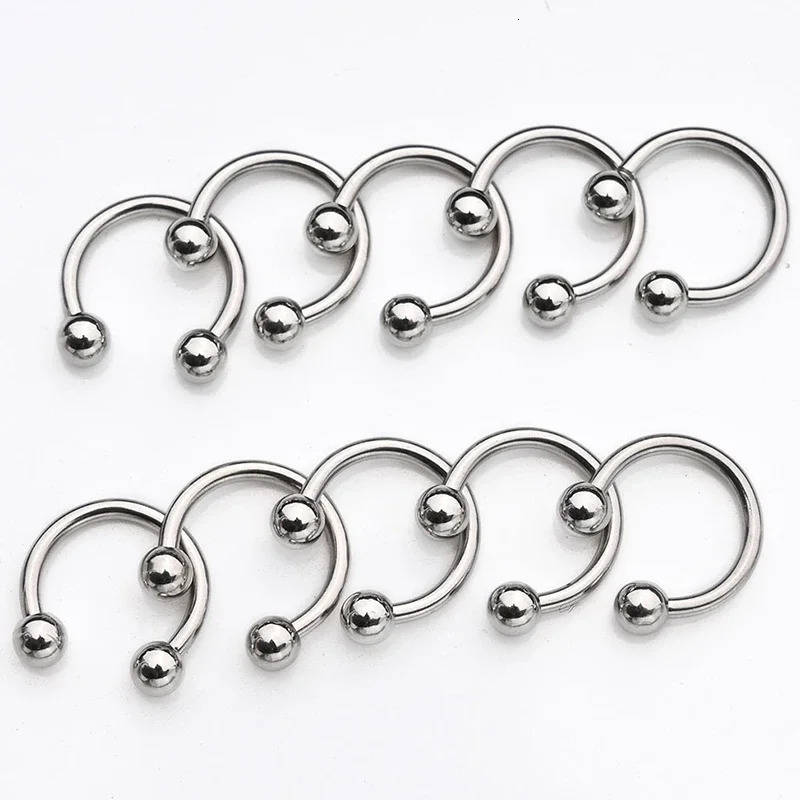 24Pc/set Steel Nostril Ear Tongue Piercing Eyebrow Lip Nose Hoop Set Piercings Ring Body Jewelry Women Men Ear Stud 250807