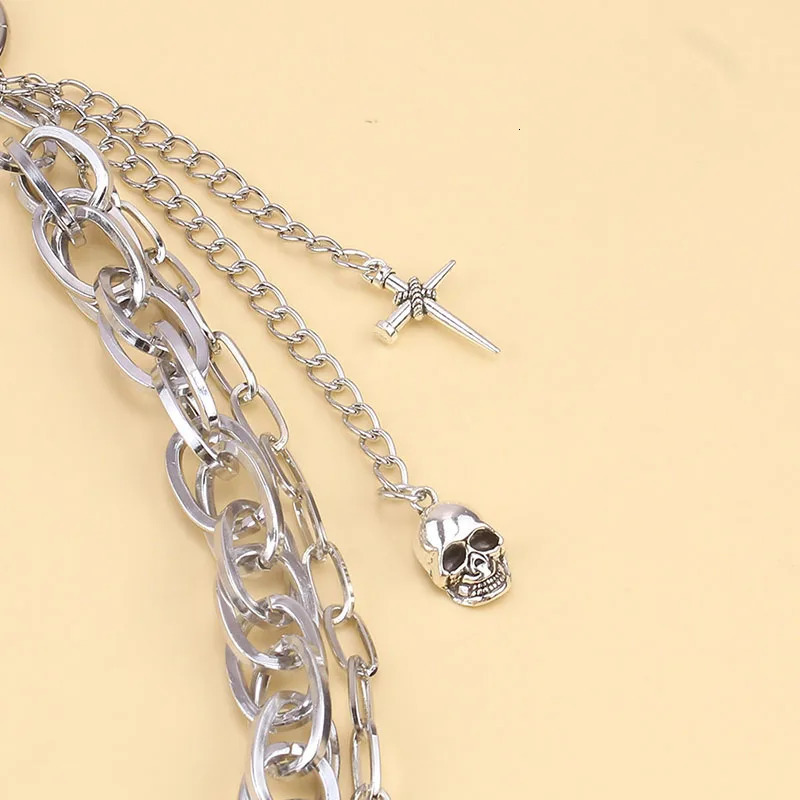 Hip Hop Skull Pants Waist Chain Men Women Cool Jeans Chain Keychain Wallet Chain Gothic Biker Fashion Accessories 250814