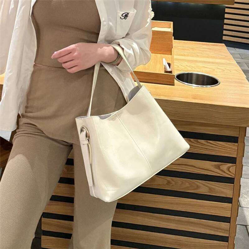 Burminsa Vintage Cow Genuine Leather Bucket Shoulder Bags For Women 2025 Designer Crosssbody Purses Tote Ladies Handbags 250815