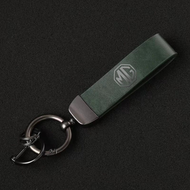 Leather Carbon Fiber Car Rings Keychain Zinc Alloy Keyrings For MG with car accessories 250811