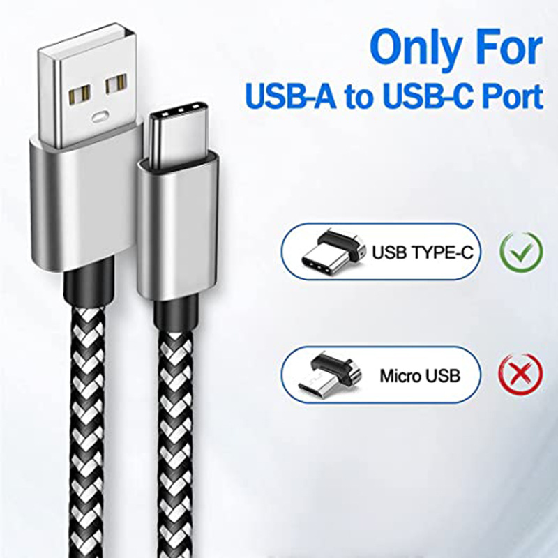 Fabric Braided Nylon 1m 2m 3m micro V8 type c usb Charger cable Cables Wire For Samsung Galaxy S10 S23 S24 Note 20 htc lg Andorid phone gps pc 15 16