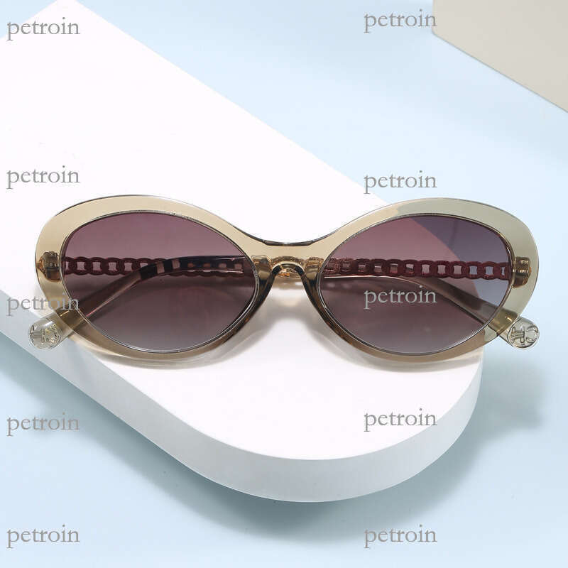 New Oval Metal Chain Trendy Women's High-end Polarized Sunglasses