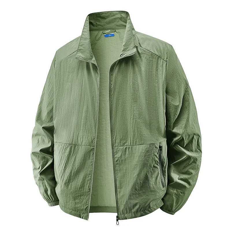2025 Mens Summer UPF50+ Sun Protection Jacket Ultra-Light Thin Skin-Friendly Breathable UV Proof Fishing Ice Silk Sunscreen Coat W250815