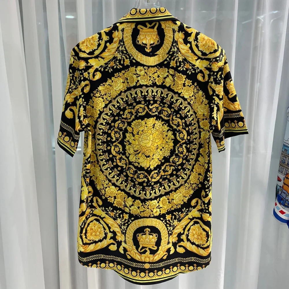 2024 early spring fashion youth digital printing mens shortsleeved shirt 250804