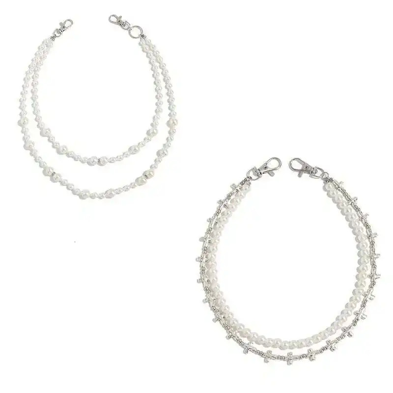 Salircon Hip Hop Multilayer Imitation Pearl Charm Jeans Pants Chain Women Punk Waist Chain Fashion Wallet Chain Belt Jewelry 250814