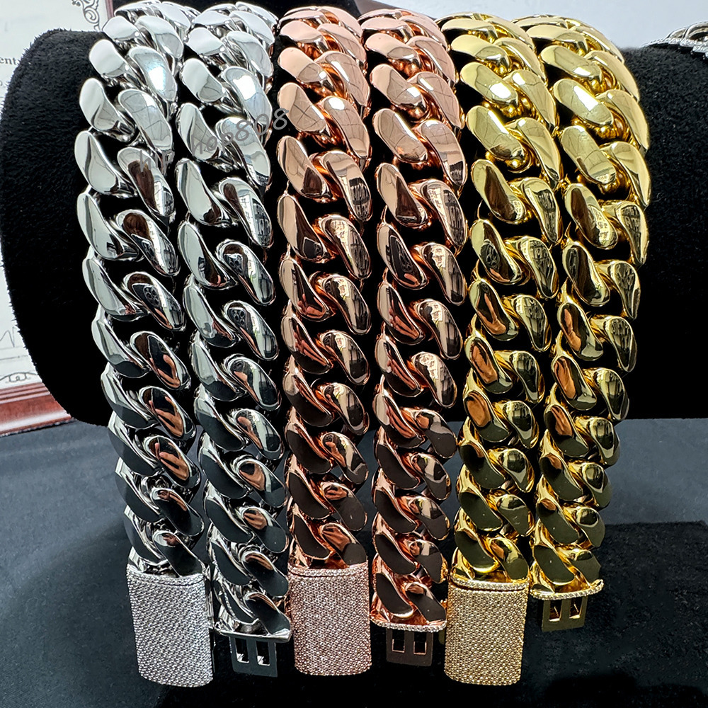 Factory 18k Gold Rhodium Plated Cuban Chain 20mm Big Guy Chunky Fashion Jewelry Plain Cuban Link Chain-for Gifts