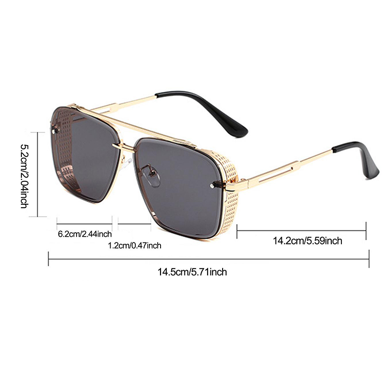 Square Sunglasses Retro Vintage Style Metal Frame UV Protection Fashion Shades for Outdoor