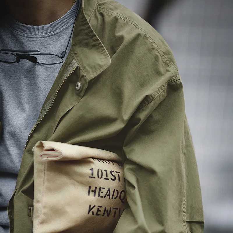 Mens Vintage M5 Fishtail Green and Camel Trench Coat Woven Waist Rope Mid-length Oversized Loose Coat for Men W250815