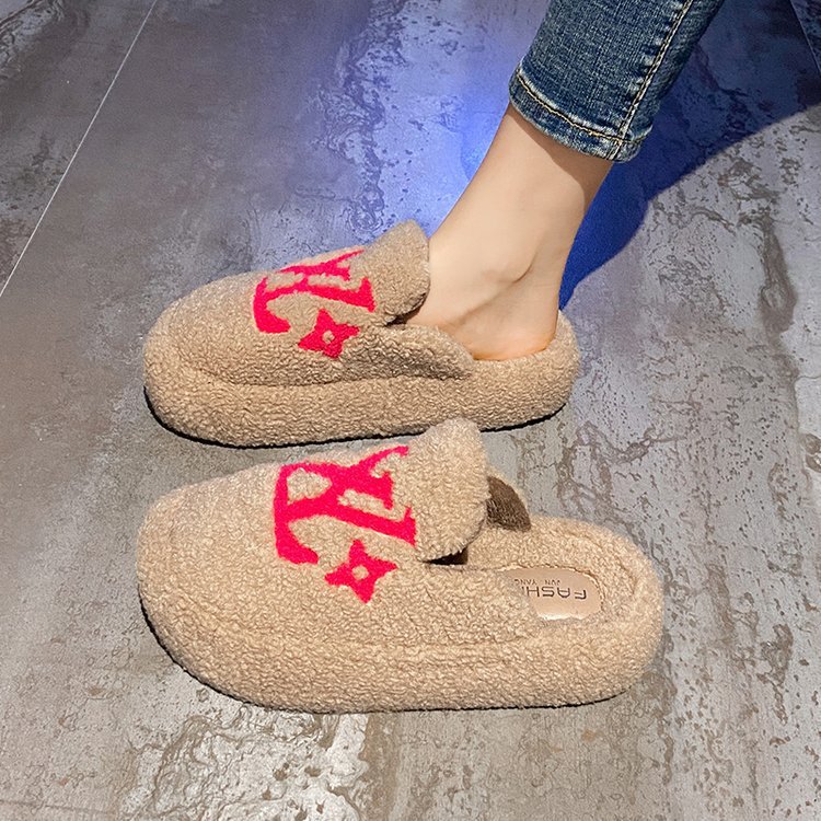 Designer shoes free shipping warm winter outdoor indoor casual slippers vintage thick bottomed lamb wool cotton shoes