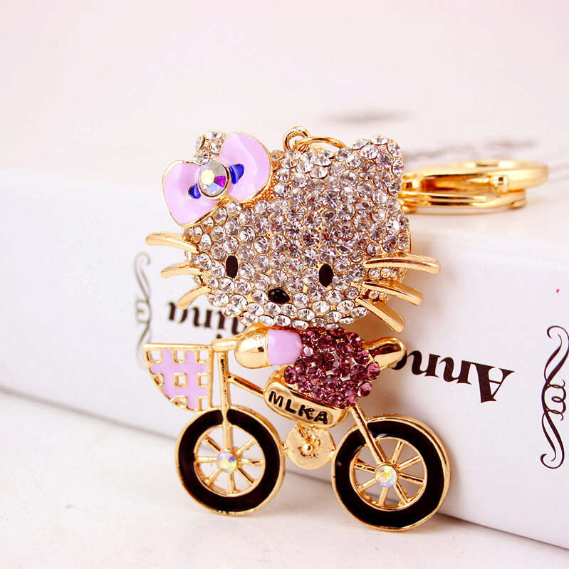 Creative Car Cute Riding Kitten Animal Keychain Bag Pendant Gift for Girlfriend 131