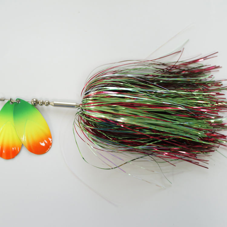 Soft Tinsel Seasky Spinner Bait - Metal Spoon Lure for Pike & Muskie Freshwater Fishing