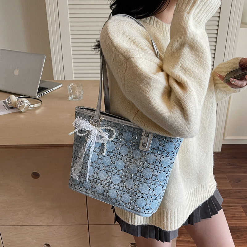 Women's Fashion Hot Diamond Bucket Bag Free Shipping Designer Luxury New Heavy Industry High Temperament Handbag Fashion Single Shoulder Crossbod