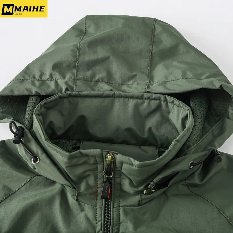 Camping Hiking Jacket Men Spring Autumn Outdoor Sports Breathable Coats Climbing Trekking Windbreaker Travel Waterproof 250814