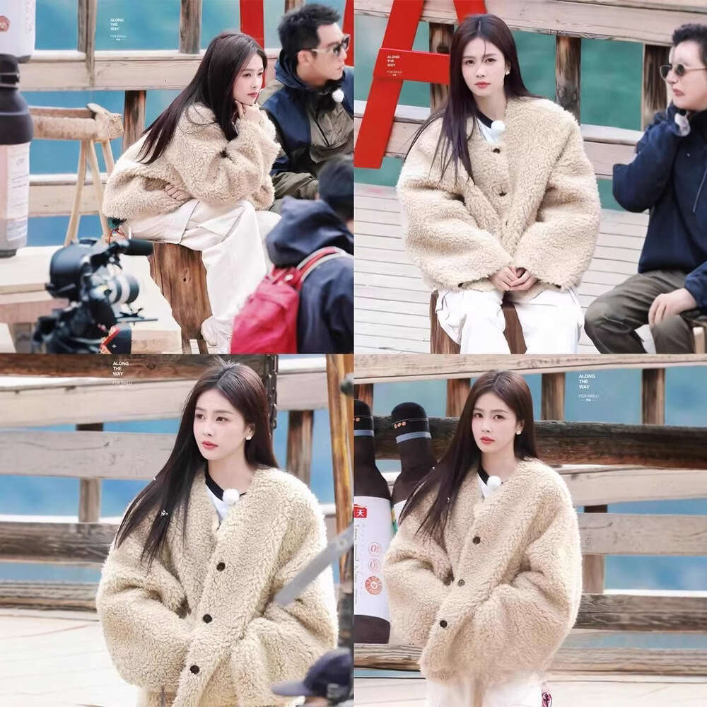 Fashion Warm Faux Fur Jacket Women Korean Casual Elegant Loose Sweater Coat Autumn Winter Vintage Y2K Solid Female Tops New