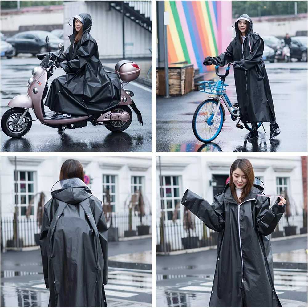 Thicken EVA Adults Long Raincoat Hooded for Men Women Waterproof Rain Coat Outdoor Poncho Travel Camping Fishing Rainwear Y250814