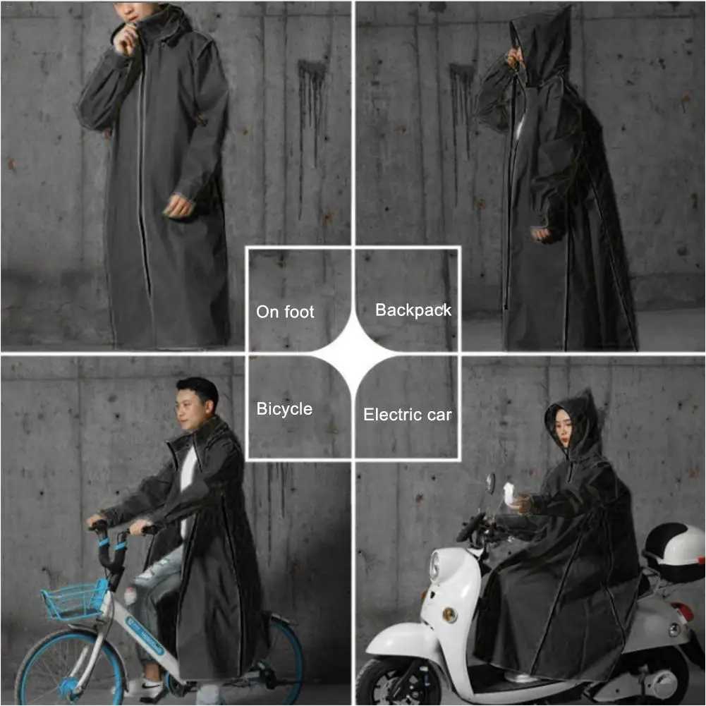 Motorcycle Raincoat Women/Men Zipper Hooded Poncho Motorcycle Rainwear Long Style Hiking Environmental Rain XL/XXL/XXXL Y250814