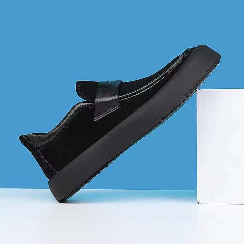 Spring Genuine Versatile Trendy Fit Casual Leather Men's Bean Shoes: One Step Lazy Lefu Shoes