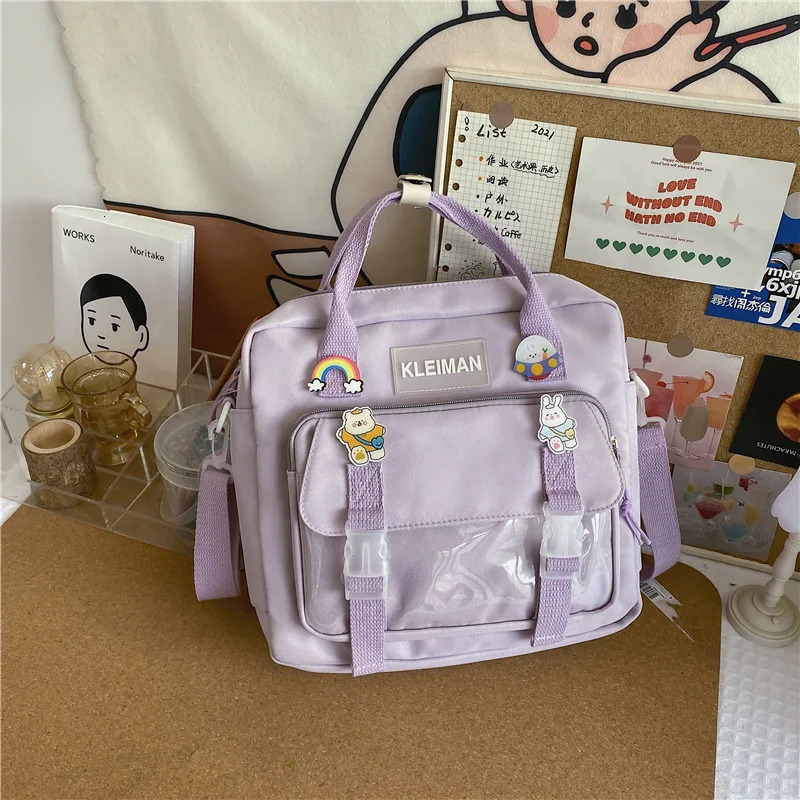 Japanese high-capacity single-shouldered slouch bag for school carry-on canvas messenger bag Japan and South Korea 250809