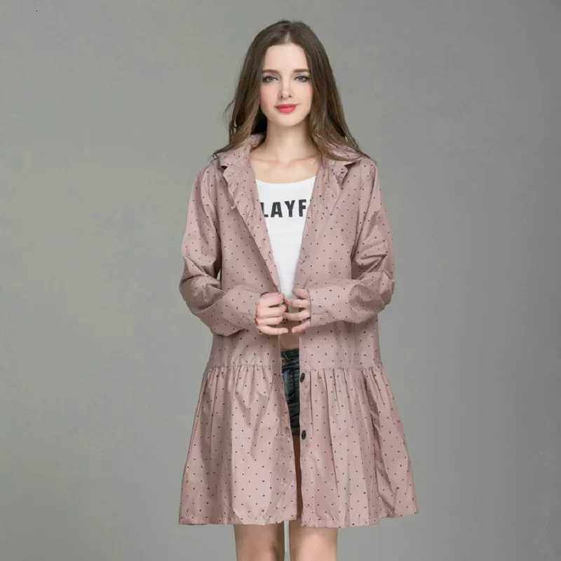 New Fashion Lightweight Women Raincoat With Hat Laydies Dress Style Rain Coat Waterproof Rainwear Y250814