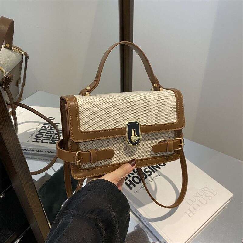 Contrast Color Stylish Ins Hand Held Single Shoulder Crossbody Women's Small Square Bag