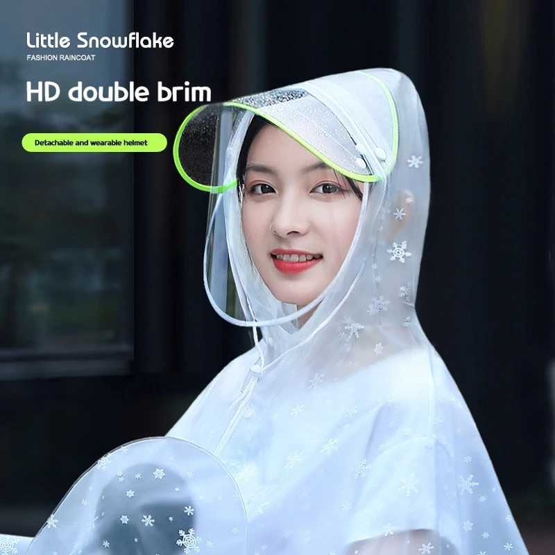 Raincoat single person womens transparent bicycle electric bike electric bike special long one-piece raincoat Y250814