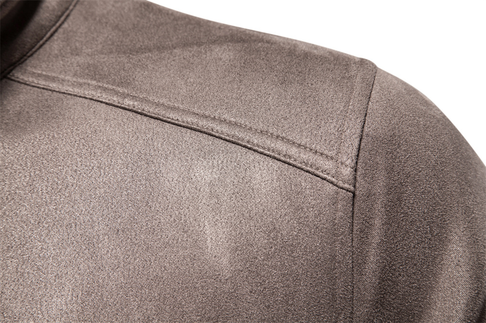 2025 New Men's Solid Color Jacket Autumn Winter Faux Suede Workwear Coat Trendy Casual Male Outerwear EUR size: S-2XL