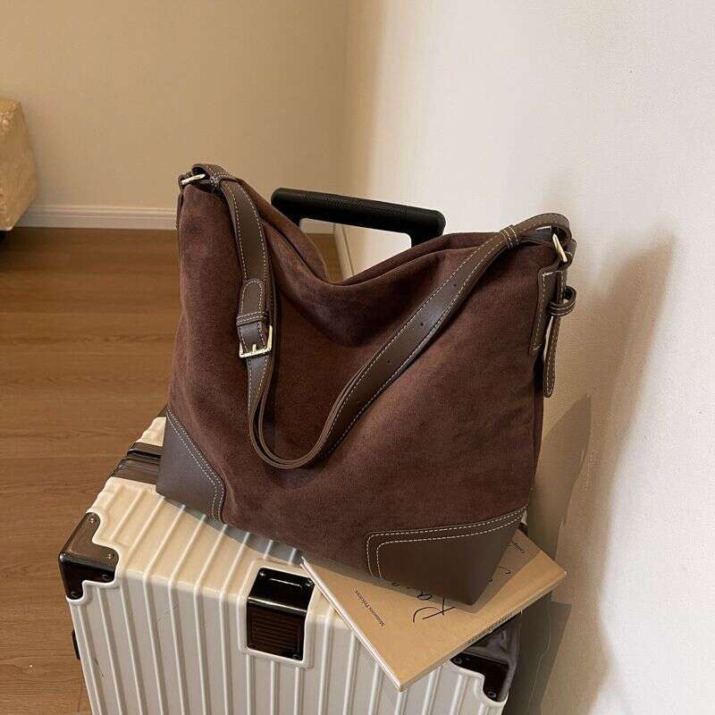 Women's Tote Premium Suede Shoulder Large Capacity Commuter Bucket Bag