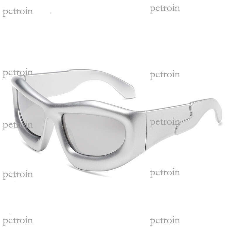 New Large Frame Y2K Wraparound Fashion UV400 Futuristic Style Sunglasses