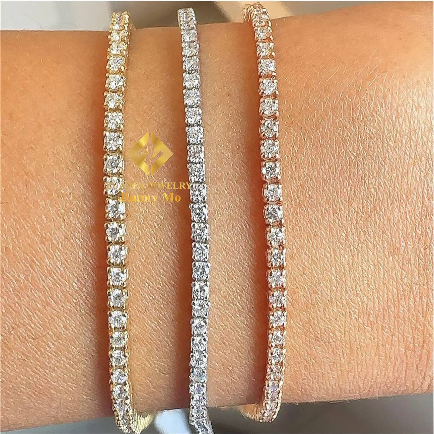 Hot Selling Pass Diamond Tester Iced Out GRA Certificates 2mm 3mm 4mm 5mm 6.5mm VVS1 Moissanite Diamond Tennis Bracelets Men