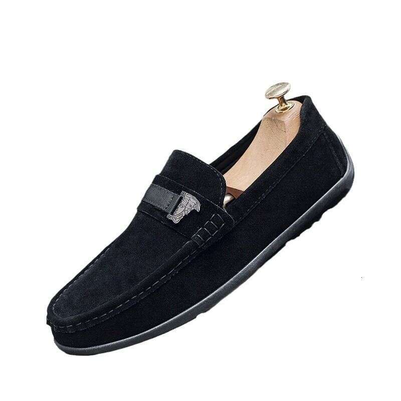 2025 Lefu Trendy Versatile New Men's Casual Bean Business Leather Shoes, And British Hoodie Shoes C010