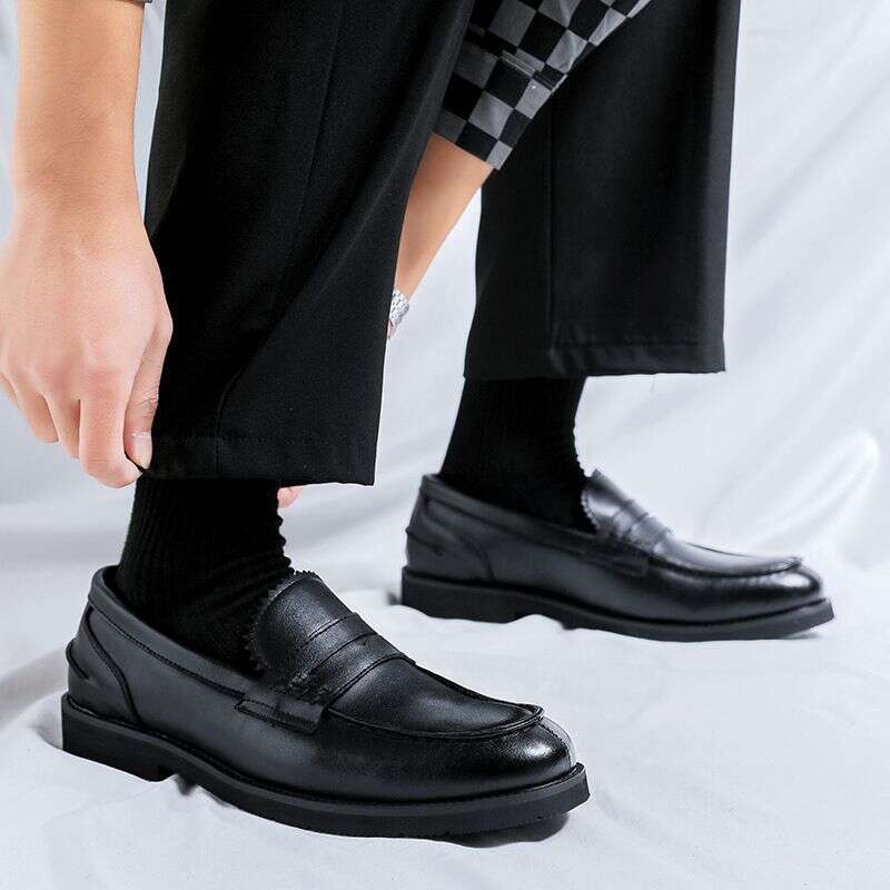 Step On Loafers, Lazy Men's Business Casual Leather Shoes, Autumn British Style High-end Formal Men 66659-R
