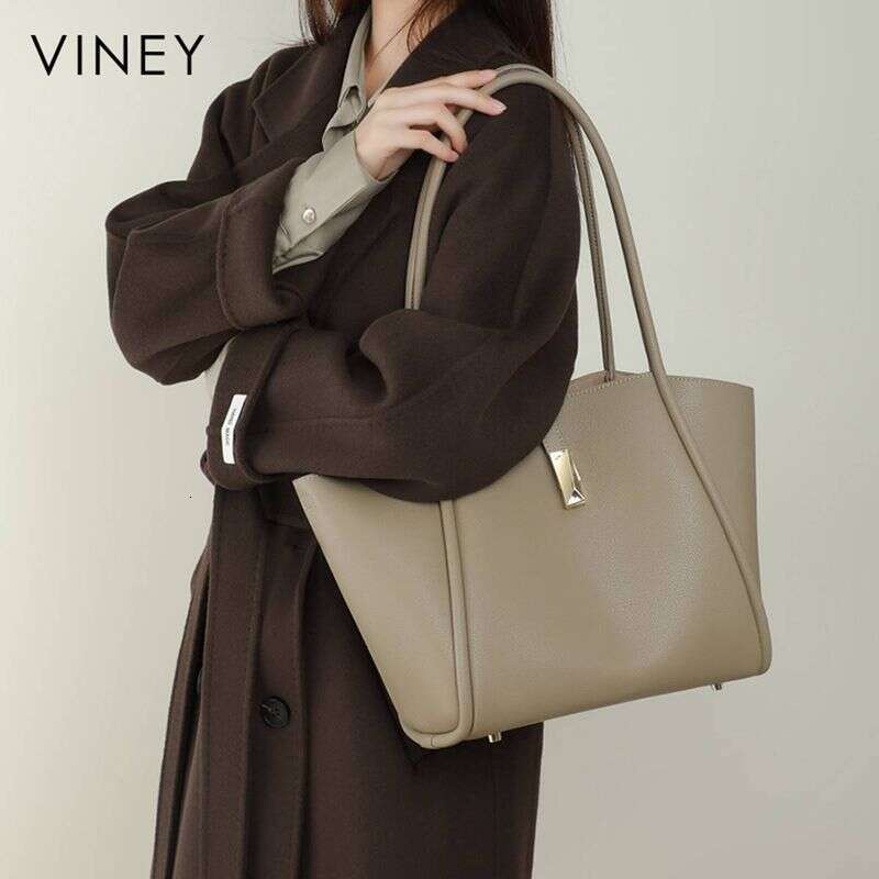 VINEY Tote 2025 New Women's Shoulder Commuter Large Capacity High-End Mother's Leather Bag