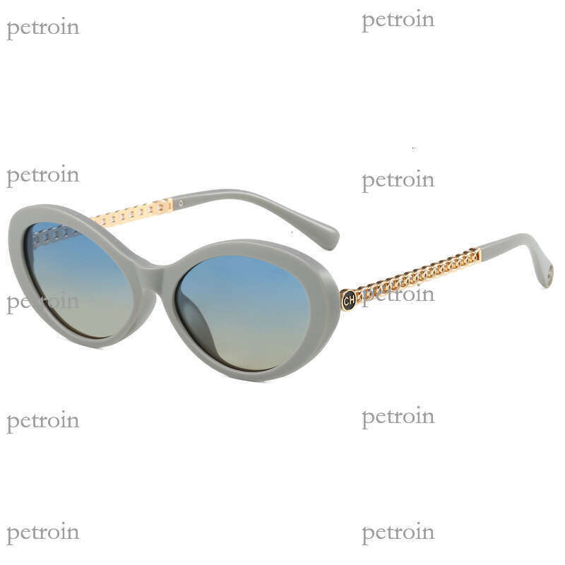 New Oval Metal Chain Trendy Women's High-end Polarized Sunglasses
