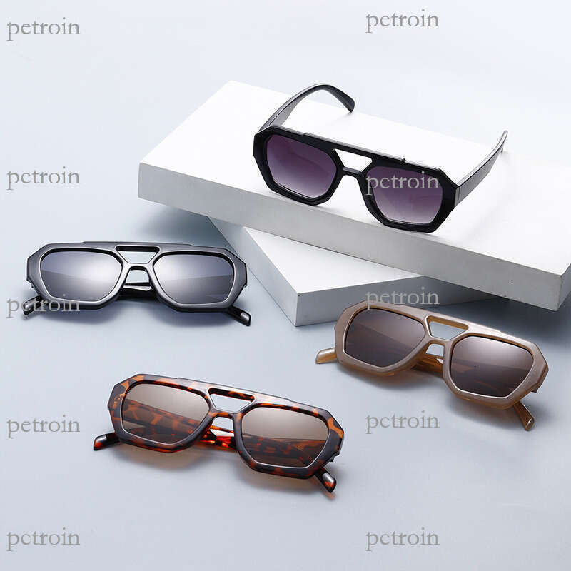 Unique Irregular Hot-Selling Double-Beam Sunglasses Fashion Square Frame Glasses for Women