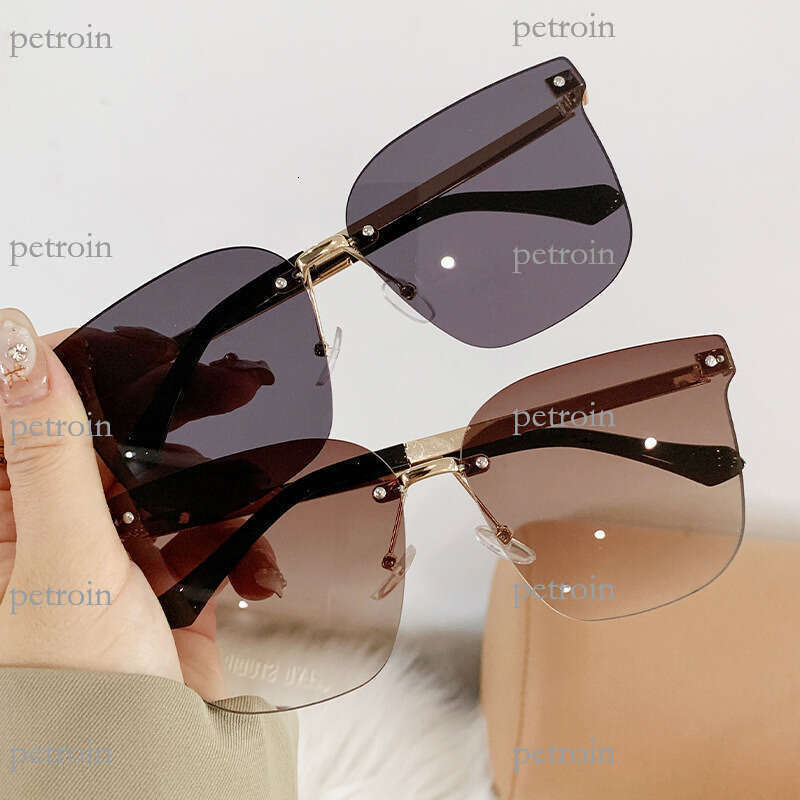 New Trendy Frameless High-End for Women TikTok Hot-Selling Fashion Ins UV Protection Sunglasses