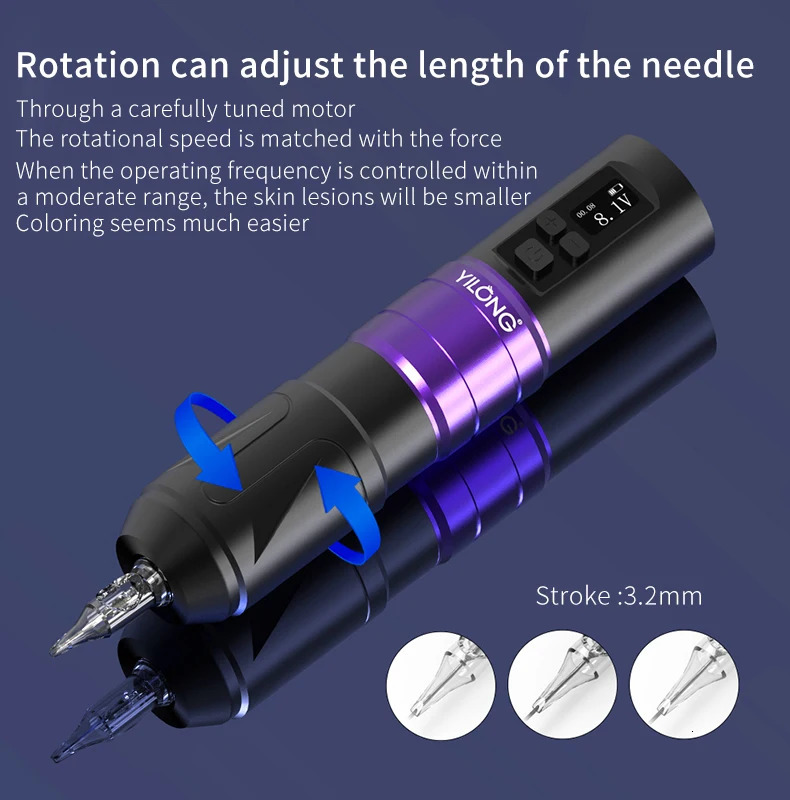 YILONG Wireless Tattoo Machine Pen 2 Battery Powerful Motor Supply Permanent Makeup for Artists 250809