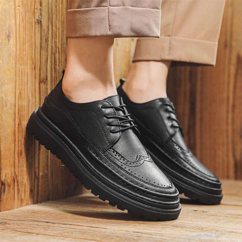 Block Business Dress Leather Shoes