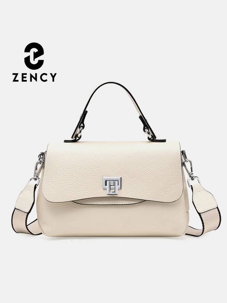 Zency Women Genuine Leather Top-Handle Bag Envelope Bags Designer Shoulder Handbag Elegant Crossbody For Ladies