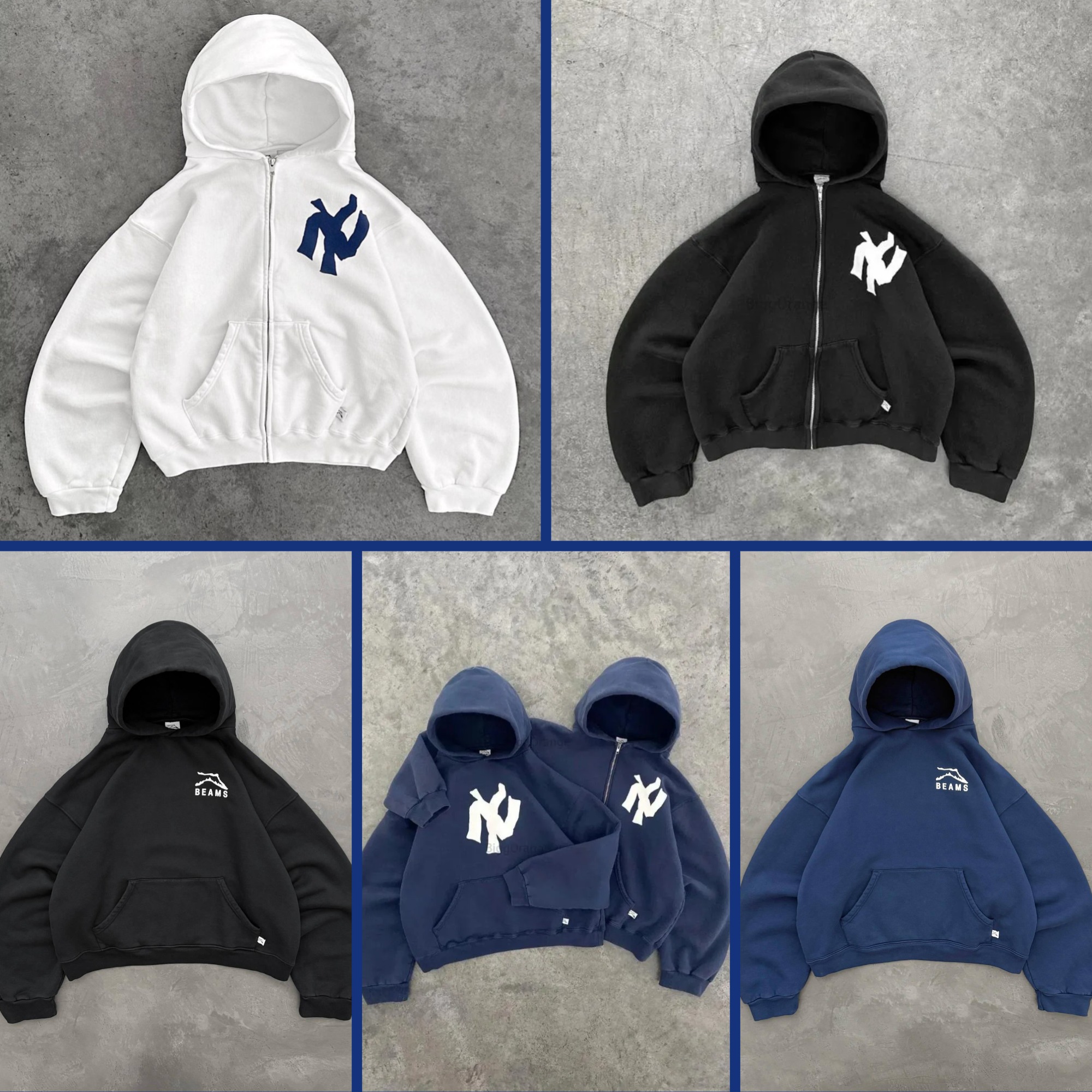 Men's Hoodies Designer Hoodies Y2K Harajuku Blue Fashion Letter Pattern Printed Hooded Sweatshirt Men And Women Trend Hip-Hop Casual Loose Zipper