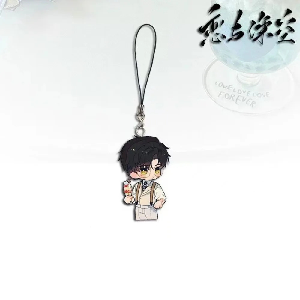 Love and Deepspace Sylus Qin Che Rafayel Xavier Zayne Q Version Cosplay Key Chain Acrylic Keychains Mobile Phone Lanyard Pendant 250811