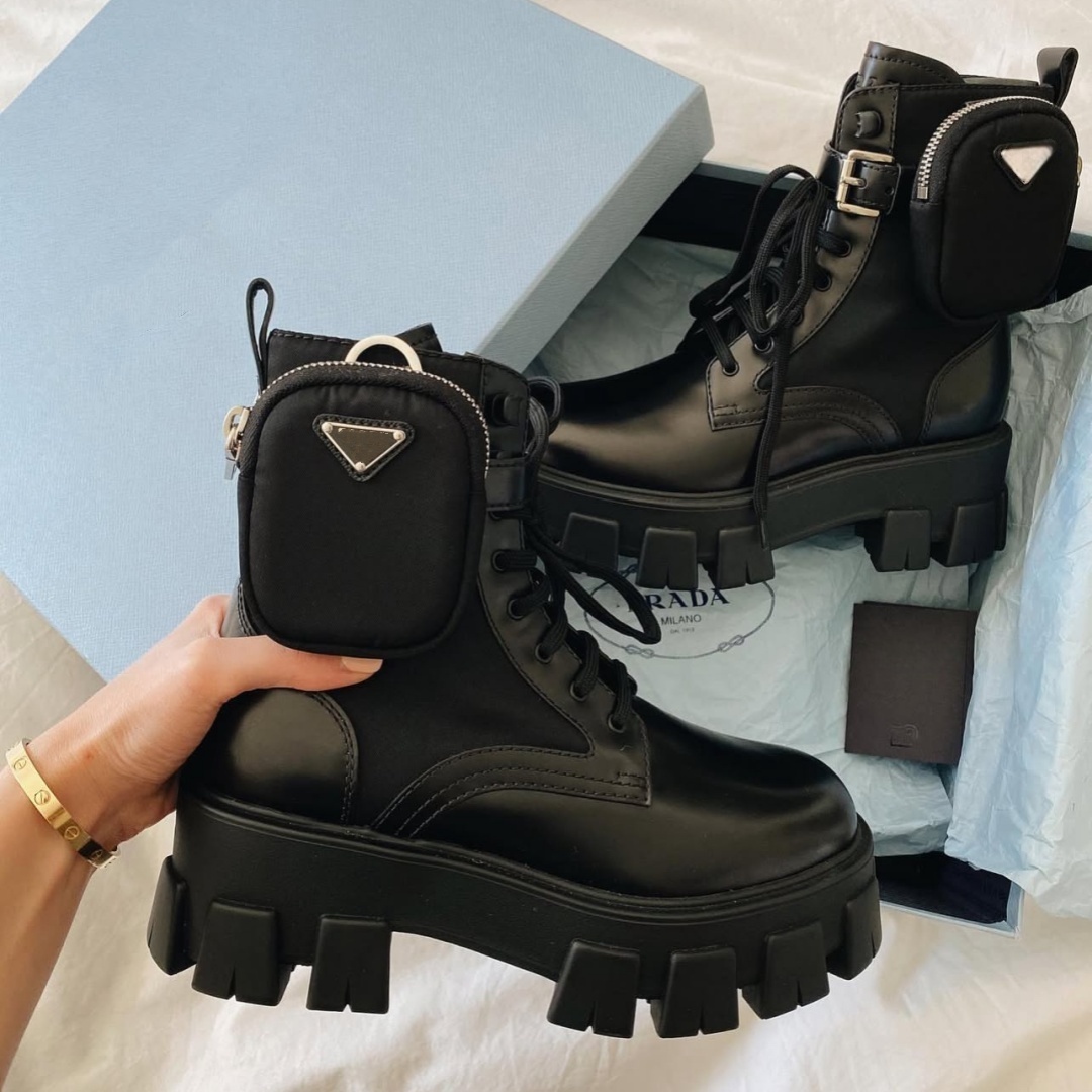 Designer high quality designer shoes women's boots autumn winter boots high top shoes knight boots new black leather ankle platform sliding luxury boots