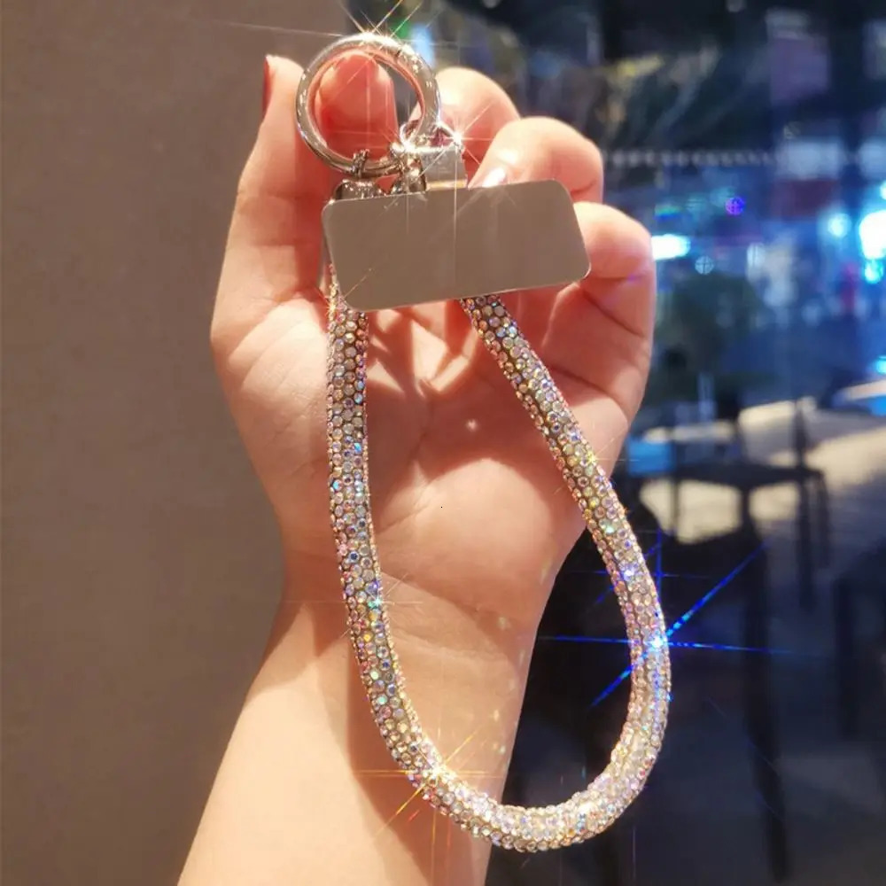 Trendy Glitter Rhinestone Phone Lanyard Bright Bling Diamond Crystal Keychain Anti-lost Wrist Rope Phone Accessories 250814