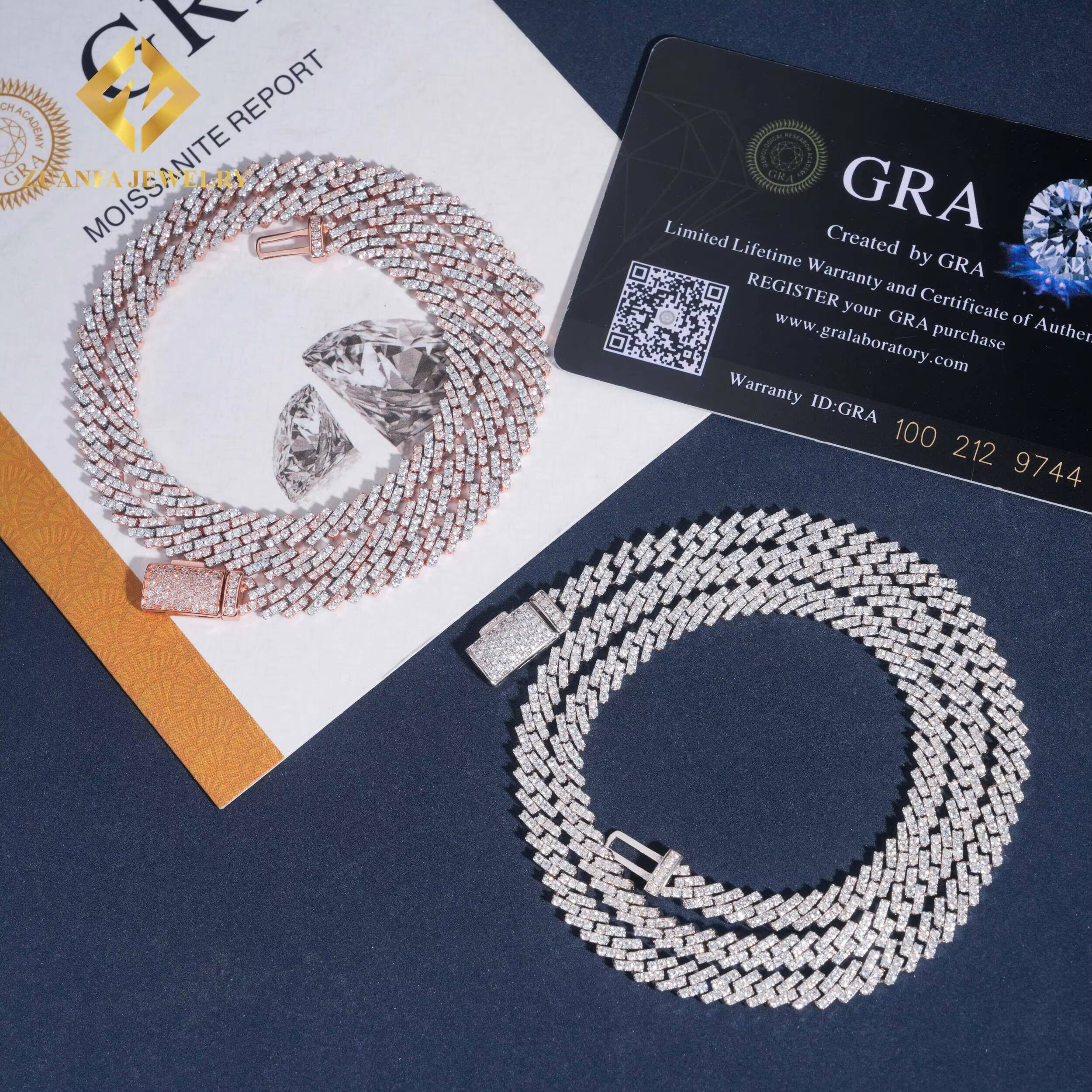 Hot Sale Cheap Price 5mm Moissanite Pass Diamond Tester Men Jewelry 925 Silver Cuban Link Chain White Gold Plated Popular Chain